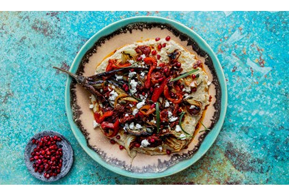 Baba Ganoush med grillet paprika og soltørket tomat