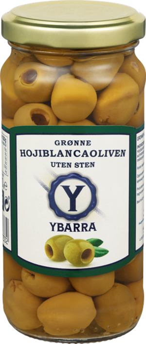 Grønne Hojiblancaoliven u/sten