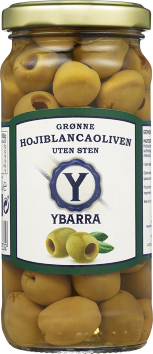 Grønne Hojiblancaoliven u/sten