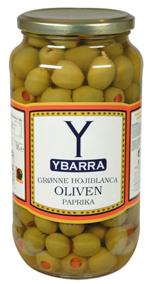 Grønne oliven med Pimento