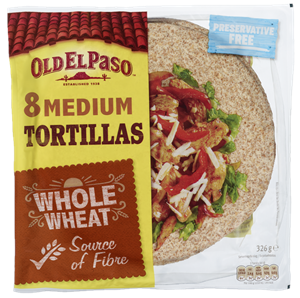8 Tortilla Fullkorn Medium